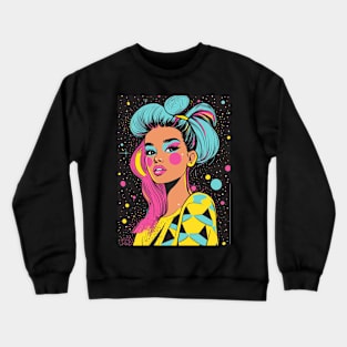 A vibrant pop art illustration Crewneck Sweatshirt